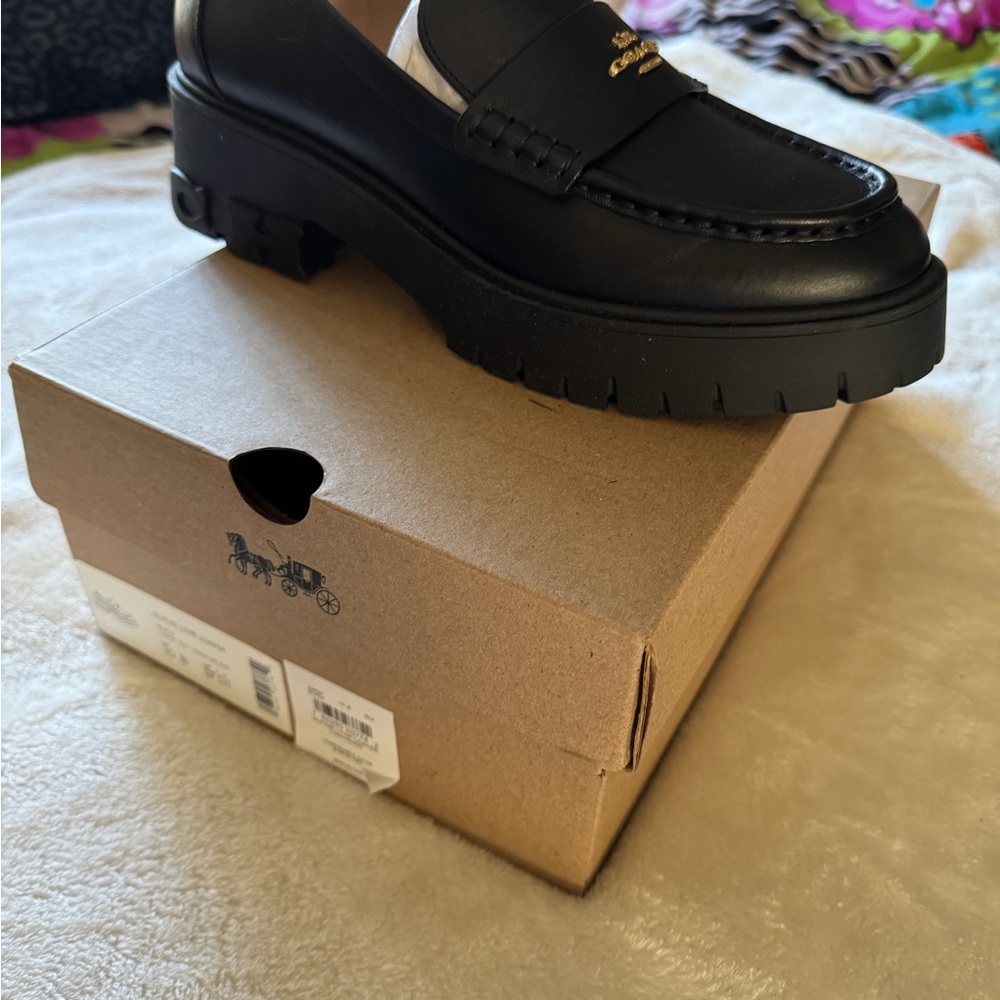 Coach Black Leather Loafers